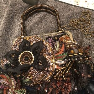 Chicos Embroidered/beaded and feathered Handbag